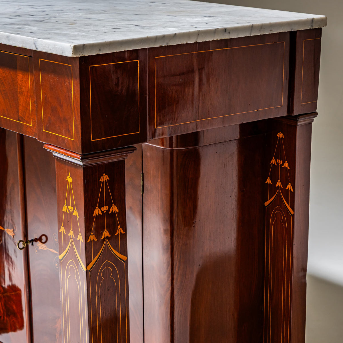 Charles X Sideboard in Mahogany with Marquetry, France, circa 1830