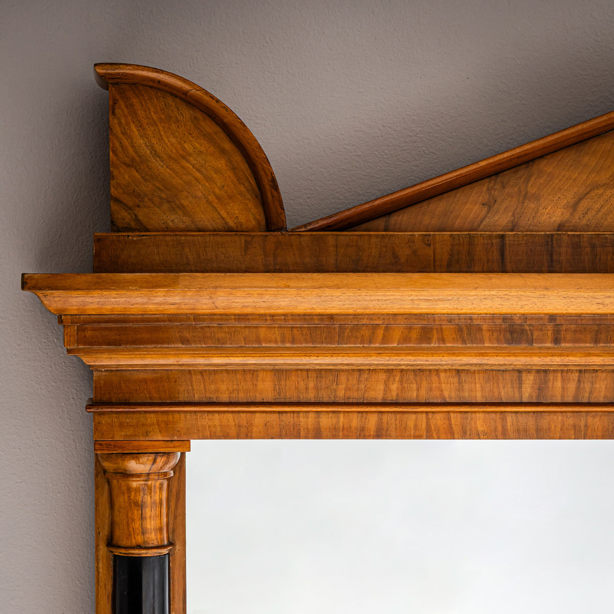 Biedermeier Wall Mirror with Columns, 19th Century