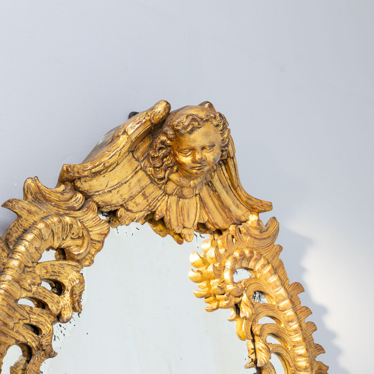Goldener Rokoko Wandspiegel, 2. Hälfte 18. Jahrhundert