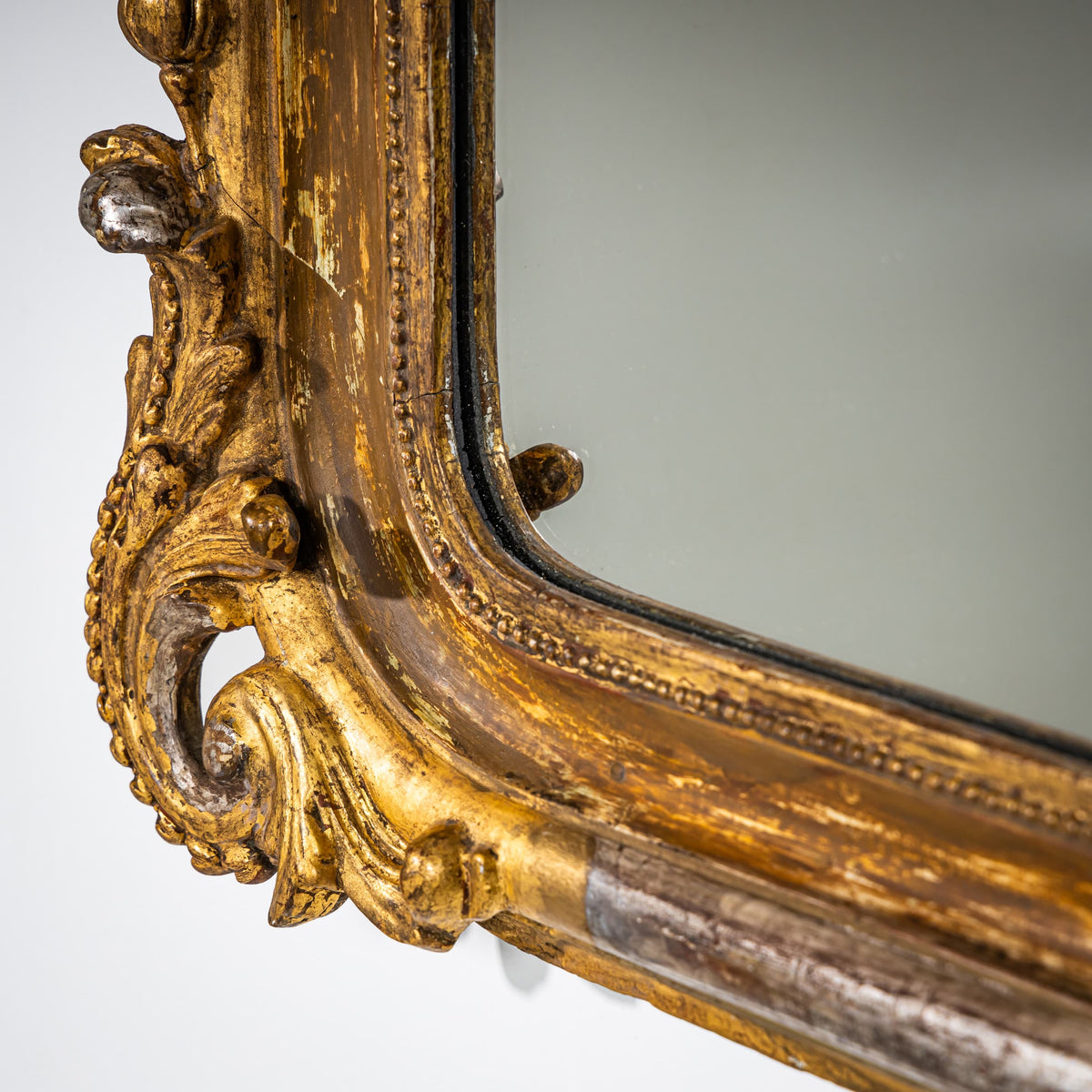 Vergoldeter Wandspiegel im Barockstil, 2. Hälfte 19. Jahrhundert