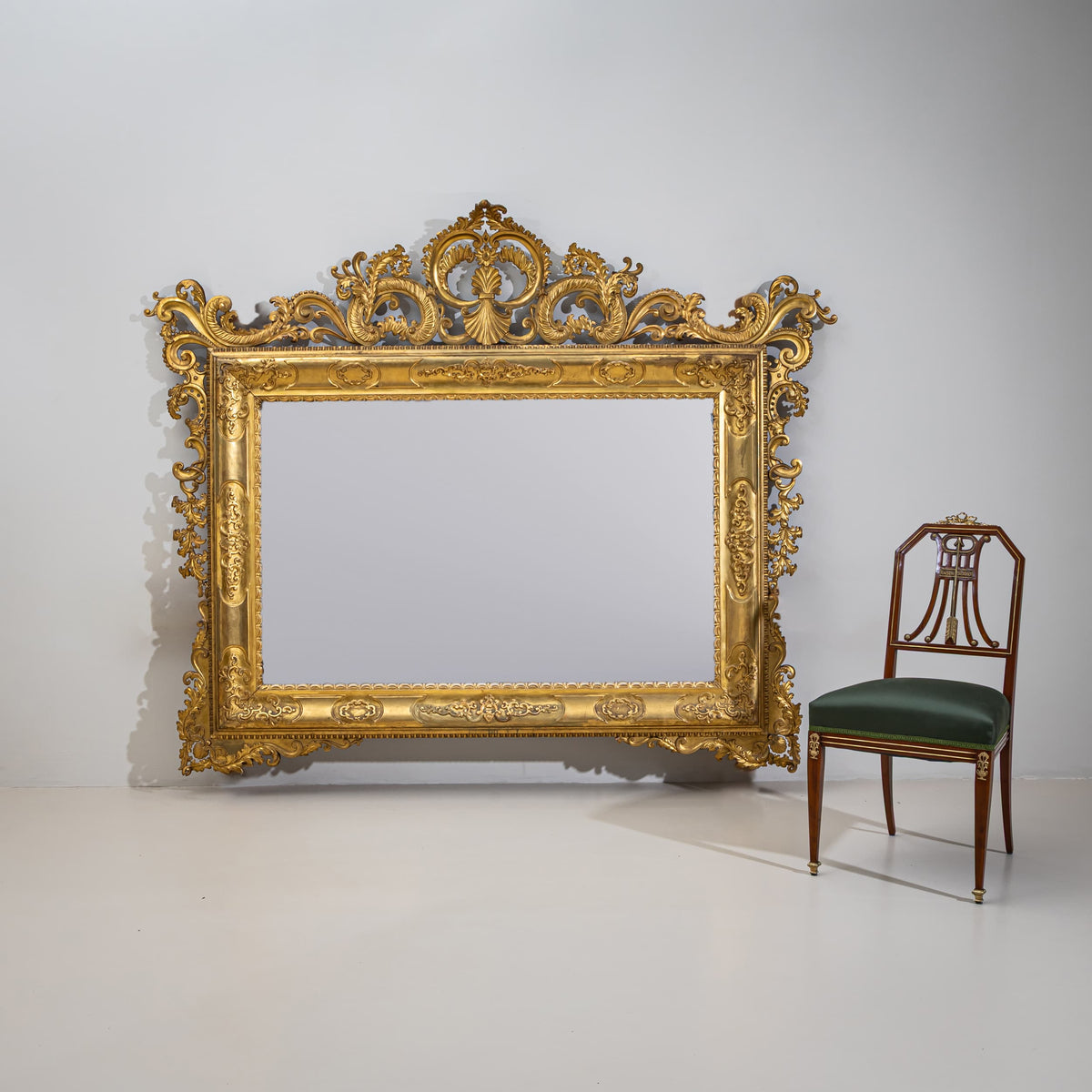 Large Florentine Baroque-Style Wall Mirror, Italy, late 19th Century