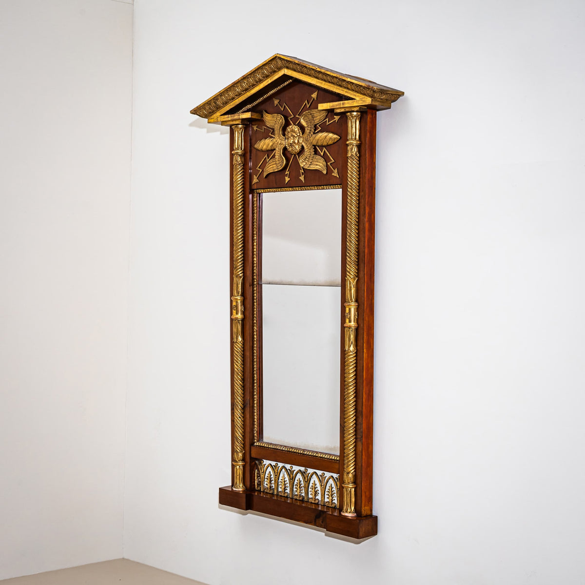 Empire Wandspiegel von Johan Martin Berg, Göteborg / Schweden, Anfang 19. Jahrhundert