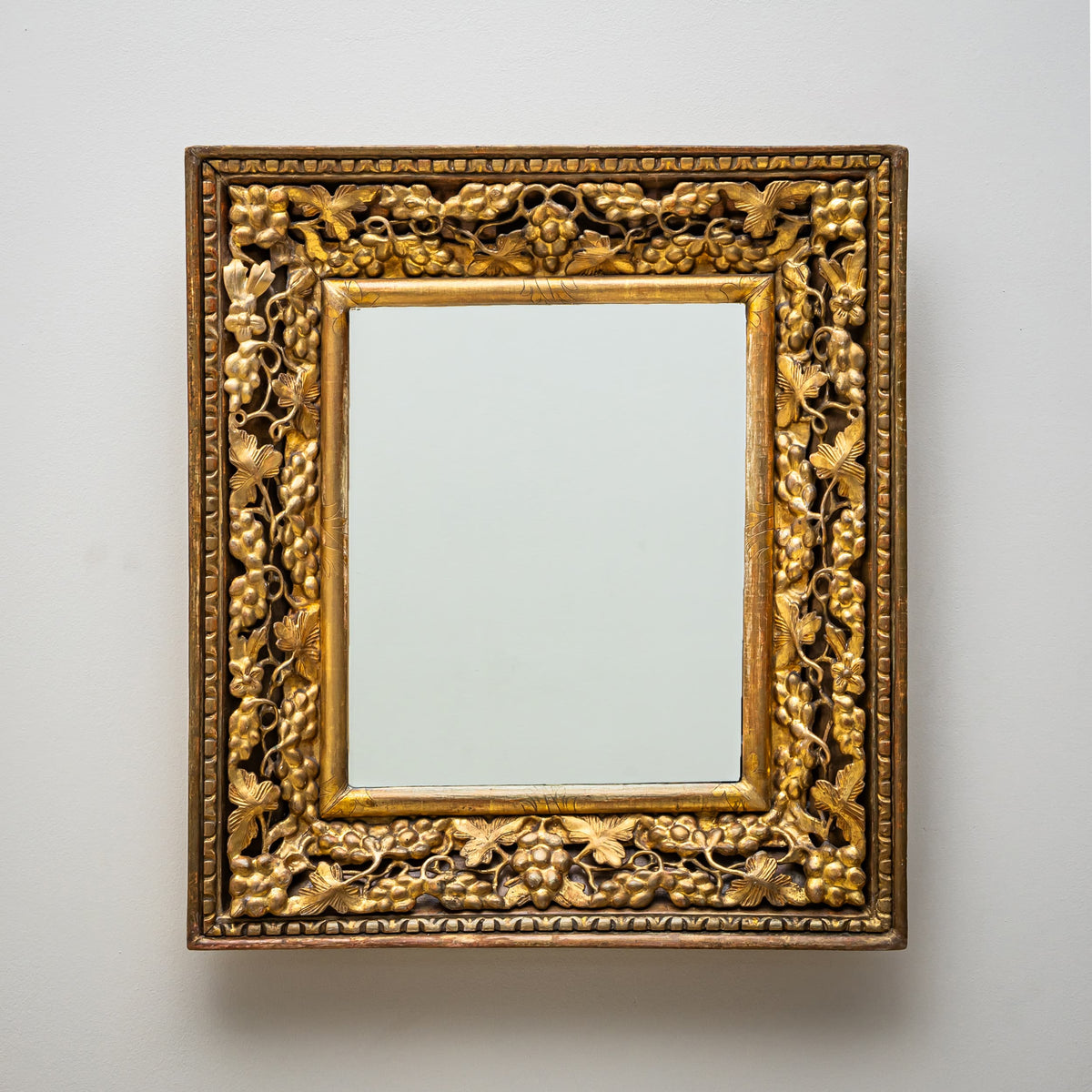 Gilt Wall Mirror with Grape Motif, Italy, 19th Century