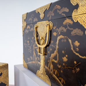 Paar Goldlack-Truhen, Japan Mitte Edo Periode