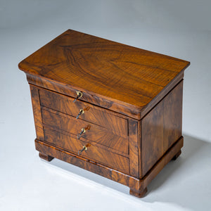 Biedermeier Miniature Chest of Drawers in Walnut, circa 1830