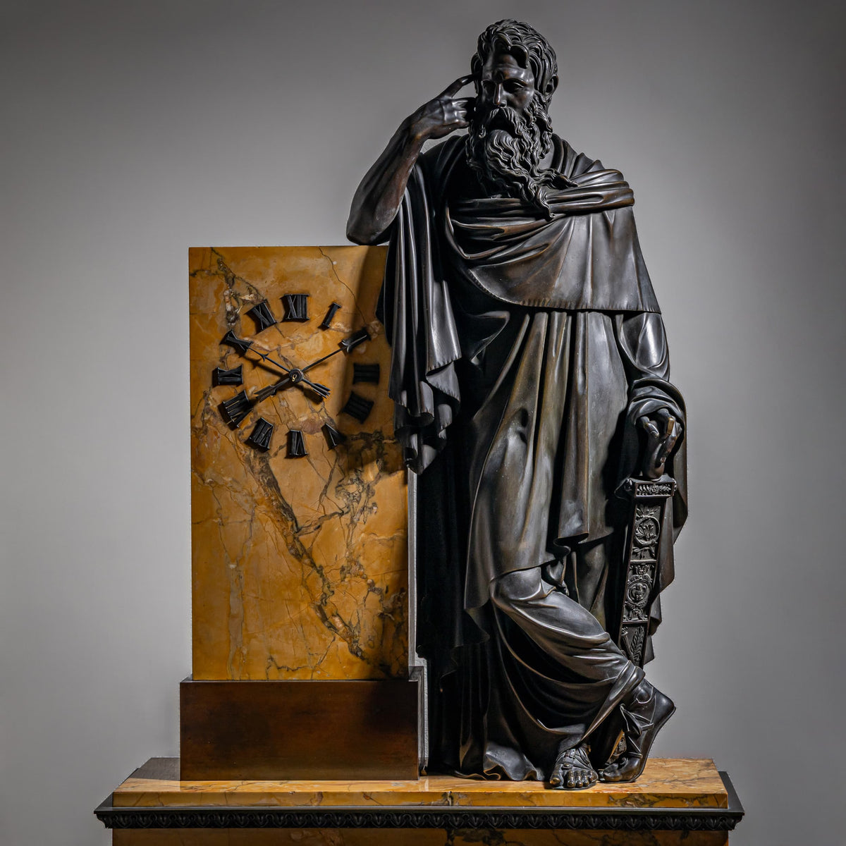 Bronze Pendule, Restaurationszeit Frankreich, Werk datiert 1827