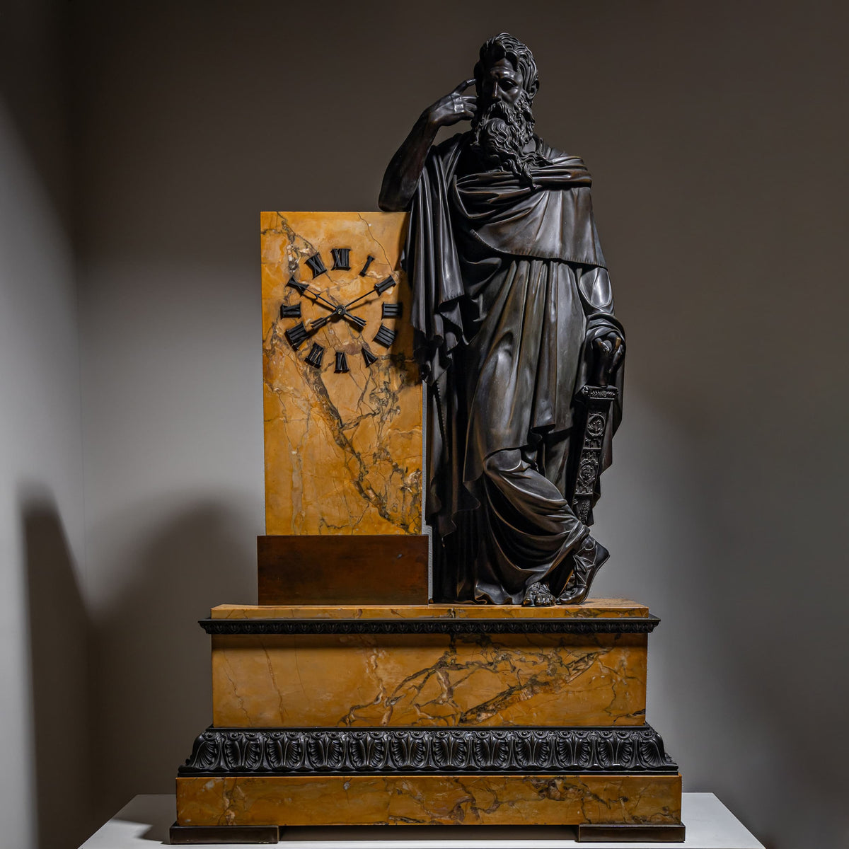 Bronze Mantel Clock, Restauration period France, Movement dated 1827.