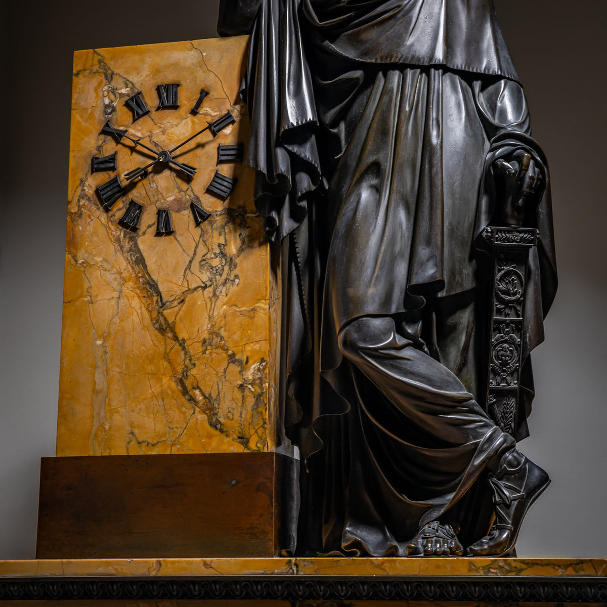 Bronze Mantel Clock, Restauration period France, Movement dated 1827.