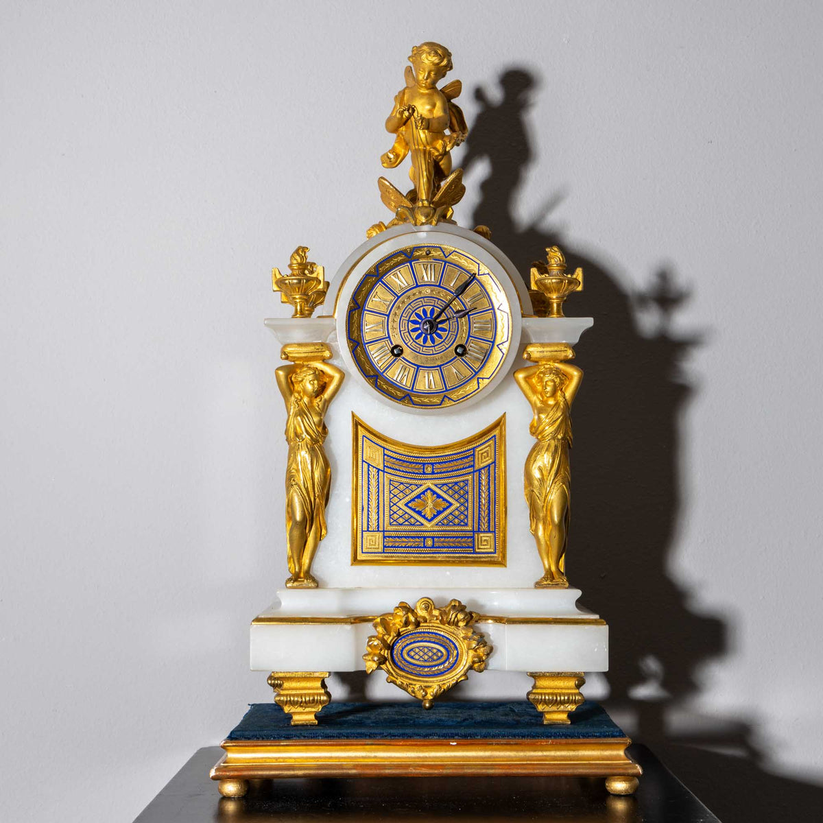 Alabaster Mantel Clock, sig. McDonald Glasgow, 19th century