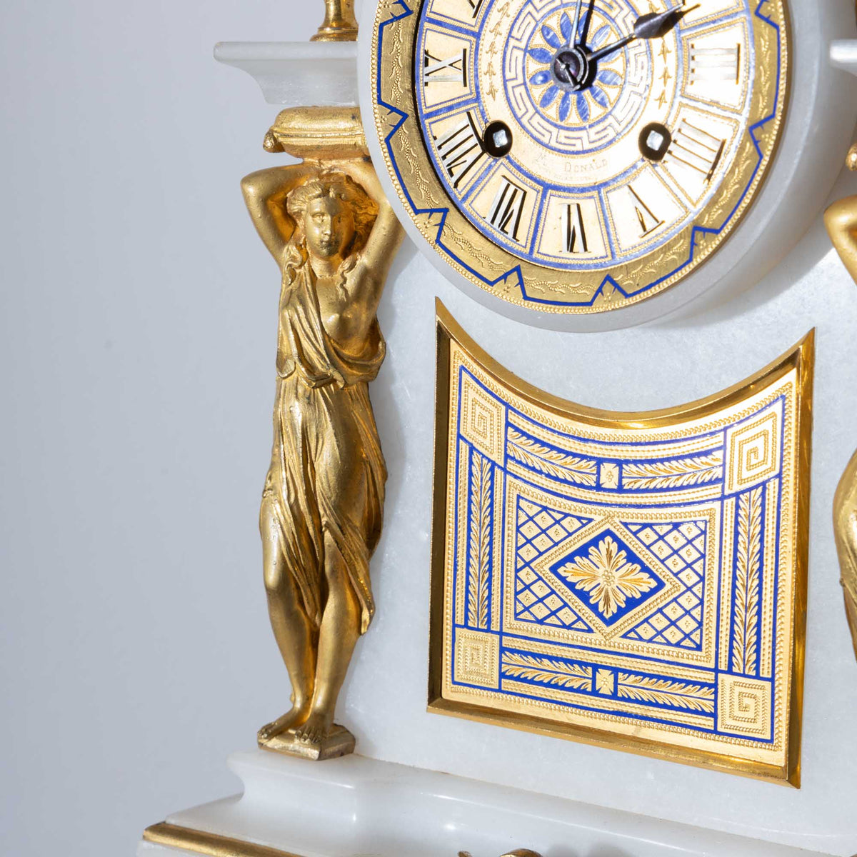 Alabaster Mantel Clock, sig. McDonald Glasgow, 19th century