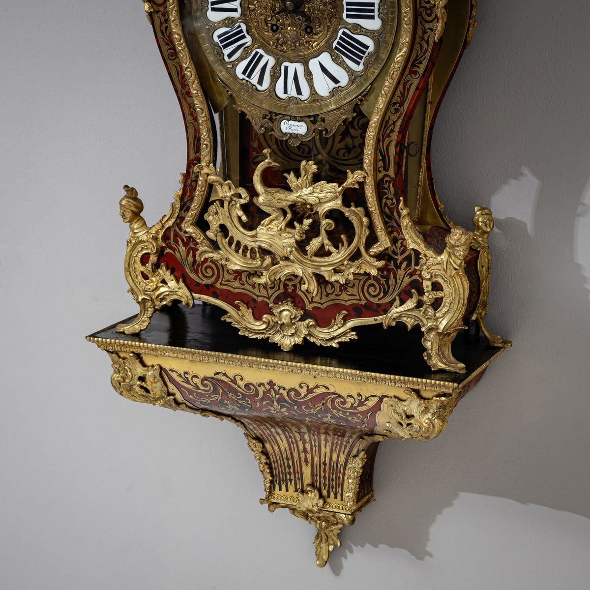 Louis Quinze-style Grand Cartel Clock with Console, signed "Crosnier à Paris", mid-19th century