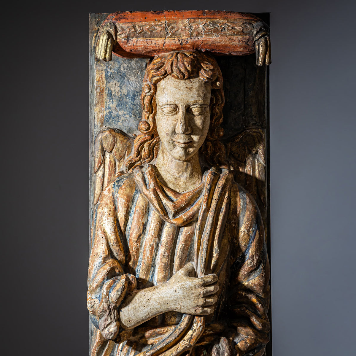 Paar bemalte Pilaster-Engel, wohl Italien, 17. Jahrhundert