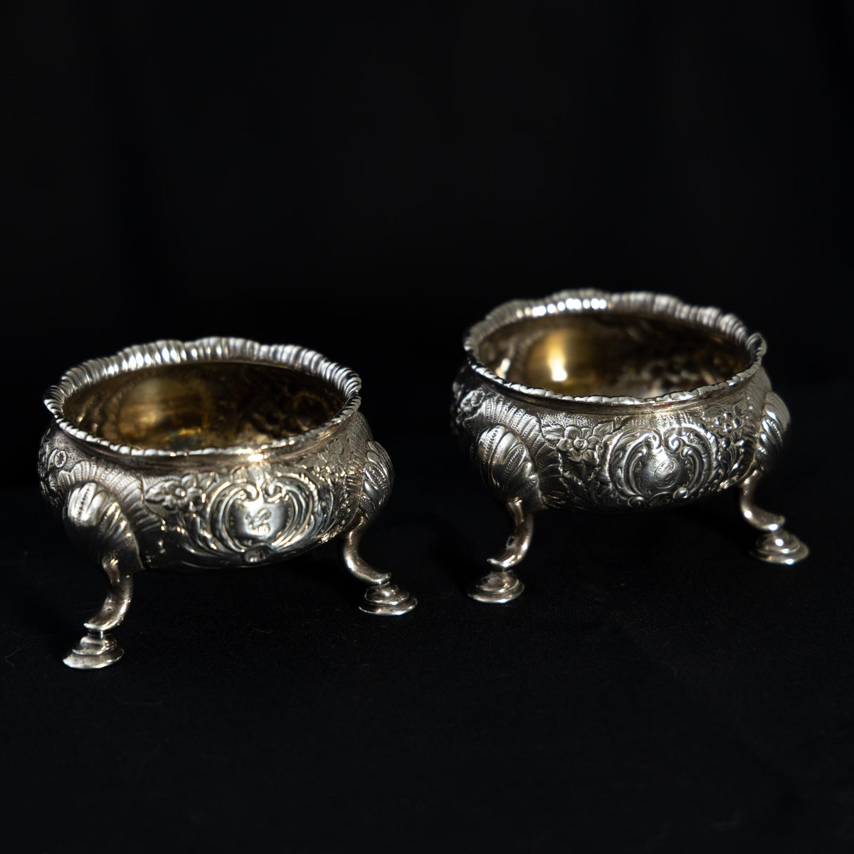 Pair of Silver Salt Cellars, London, Mid-18th Century