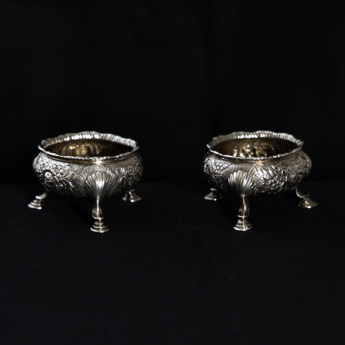 Pair of Silver Salt Cellars, London, Mid-18th Century