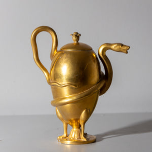 Golden Porcelain Teapot with Snake Decoration, KPM c. 1800