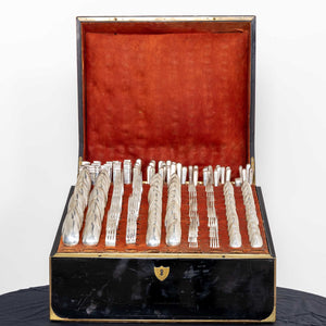 Russian Cutlery in a French Case, late 19th to early 20th Century