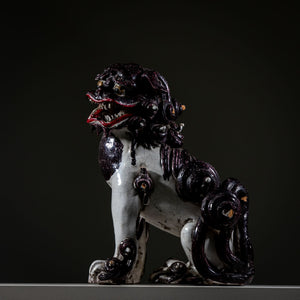 Guardian Lions made of Majolica, Italy 18th Century