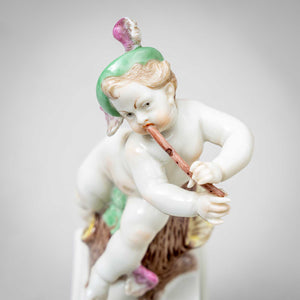 Putti as Diana and Hermes, Nymphenburg Porcelain, 1st Quarter 20th Century