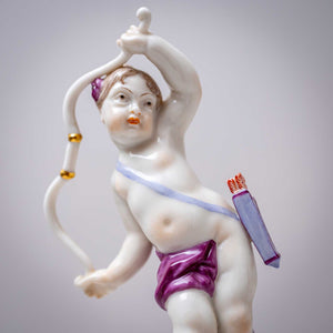 Putti as Diana and Hermes, Nymphenburg Porcelain, 1st Quarter 20th Century