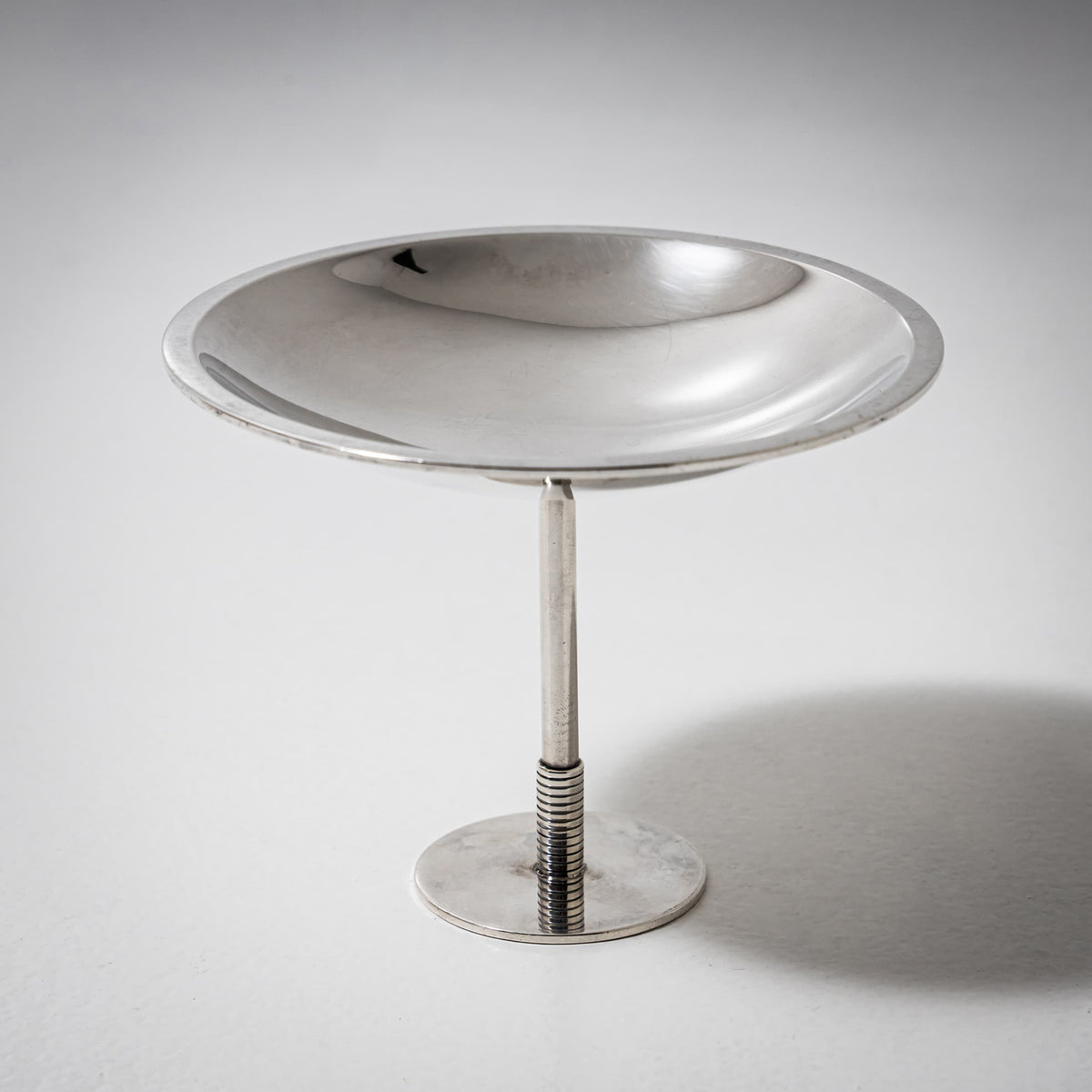 Art Deco Silver Tazza, Model No. 718 by Sigvard Bernadotte for Georg Jensen, Denmark, Mid-20th Century