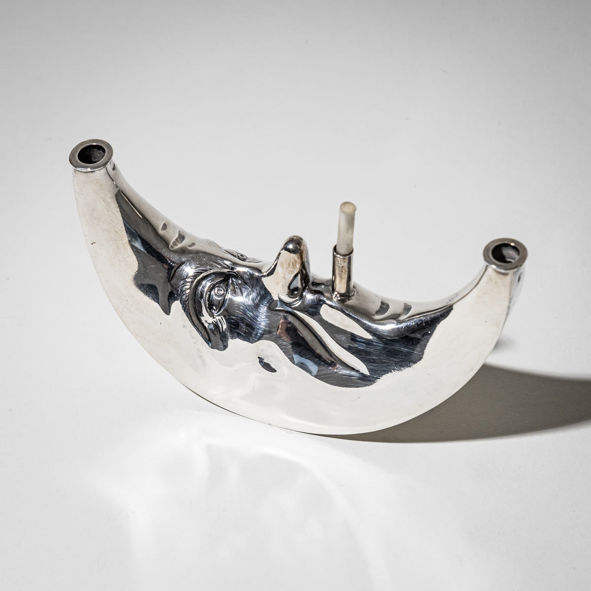 Silver Cigar Lighter in the Shape of a Crescent Moon, George Heath, London 1891