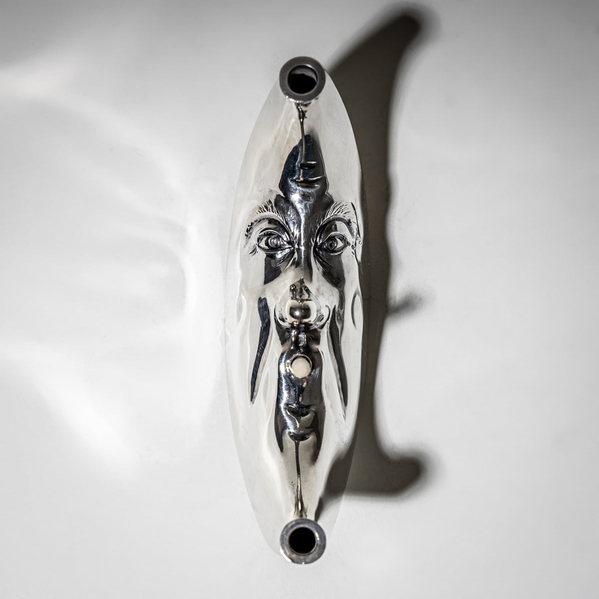 Silver Cigar Lighter in the Shape of a Crescent Moon, George Heath, London 1891