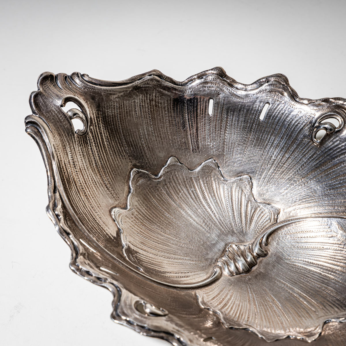 Silver Bowl with Leaf Decoration