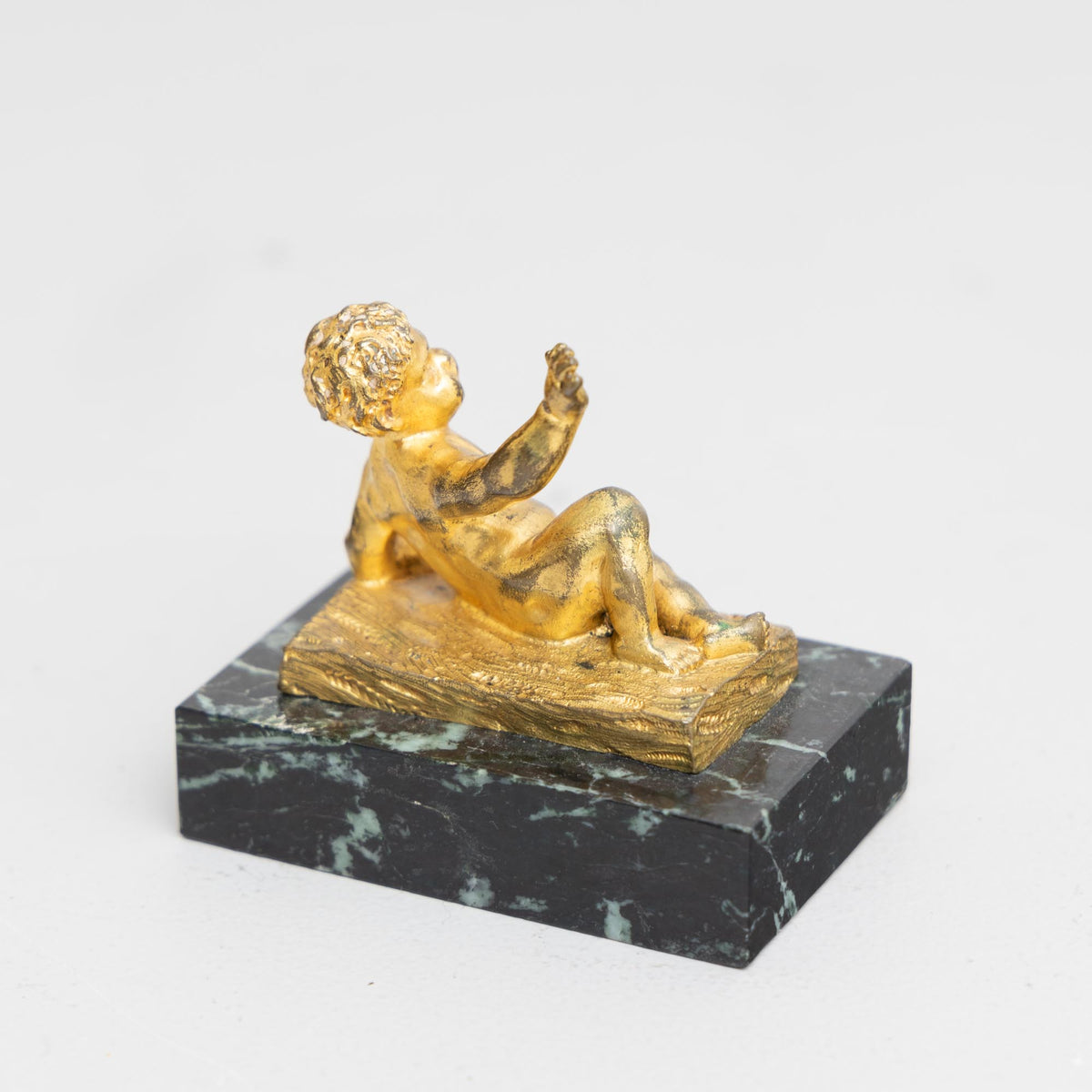 Reclining Bronze Putto, 19th Century