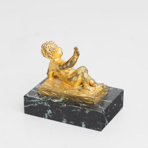 Liegender Bronze Putto, 19. Jahrhundert