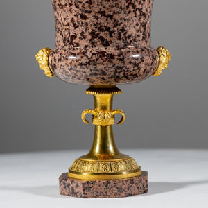 Granite Vase with fire-gilded Bronze Mount, Bronzes by Werner & Mieth, Berlin, c. 1830
