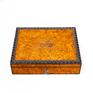 Sewing Box with Steel-Cut Decor, c. 1820