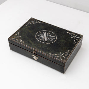 Sewing box with steel-cut decoration, 19th century