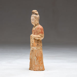 Chinese terracotta of a court lady, probably Tang Dynasty