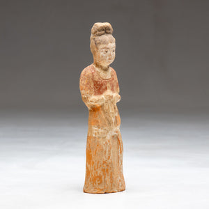 Chinese terracotta of a court lady, probably Tang Dynasty