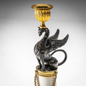 Pair of griffin-shaped Candlesticks, France (?) around 1810