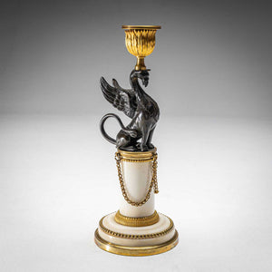 Pair of griffin-shaped Candlesticks, France (?) around 1810