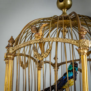 Music Box in the Shape of a Bird Cage with Songbird, probably by Charles Bontems, late 19th Century