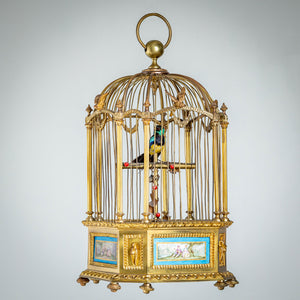 Music Box in the Shape of a Bird Cage with Songbird, probably by Charles Bontems, late 19th Century