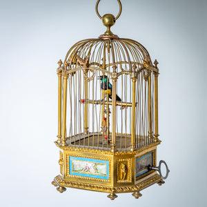 Music Box in the Shape of a Bird Cage with Songbird, probably by Charles Bontems, late 19th Century