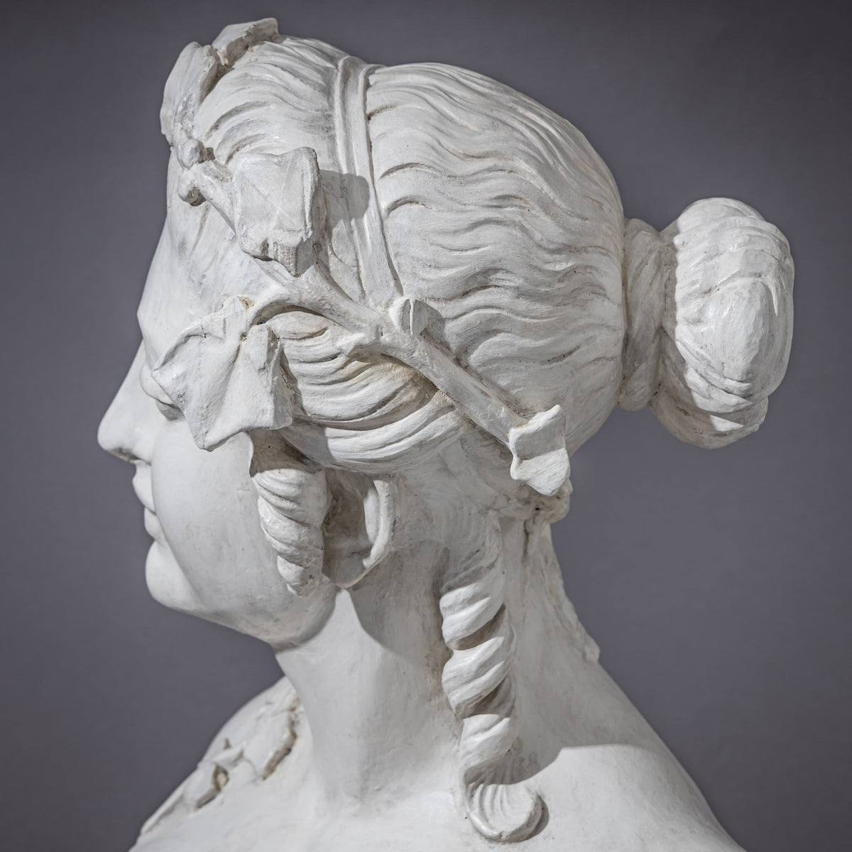 Art Nouveau Female Bust with Vine Leaves, Early 20th Century
