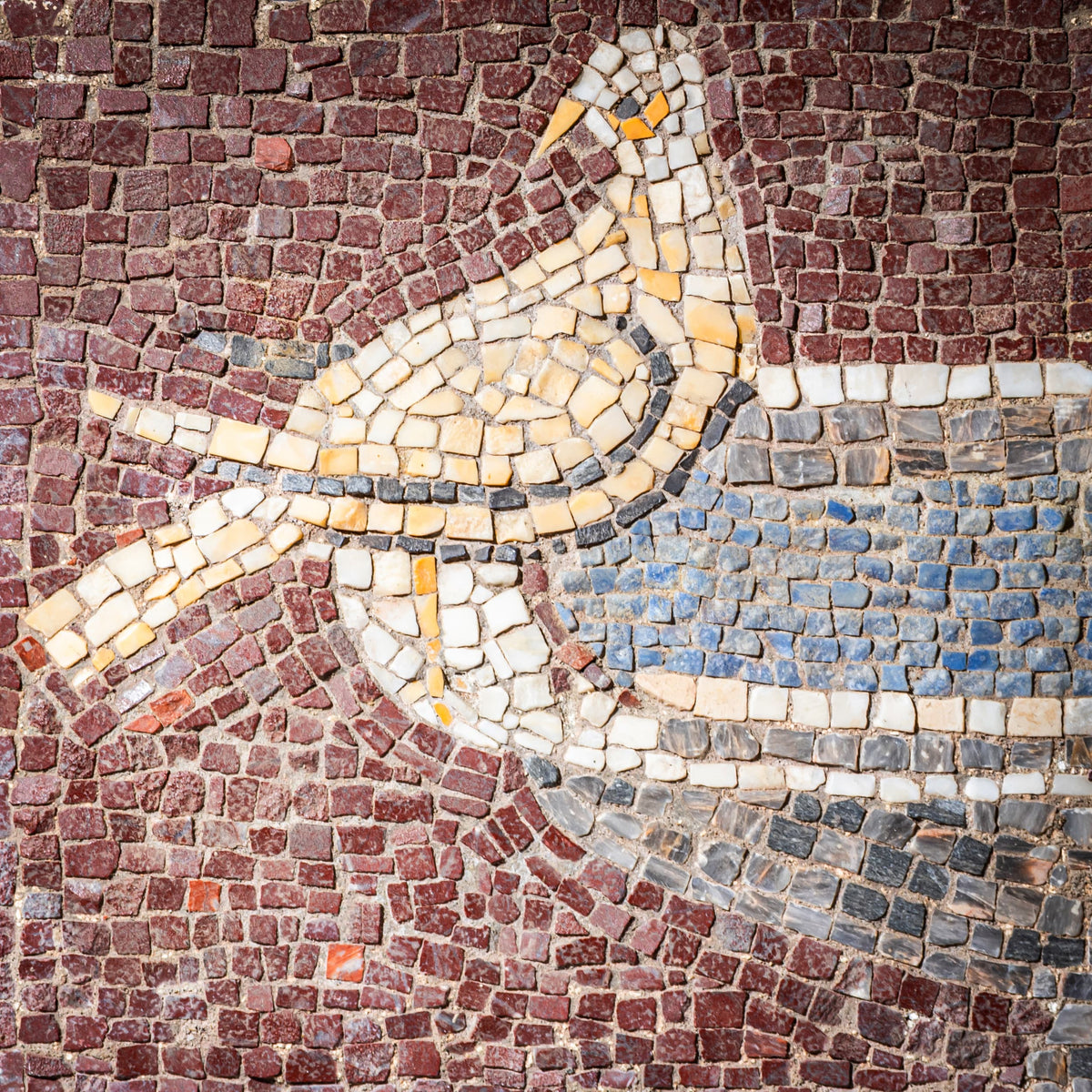 Mosaikfragment der „Tauben des Plinius“, wohl Italien, 20. Jahrhundert