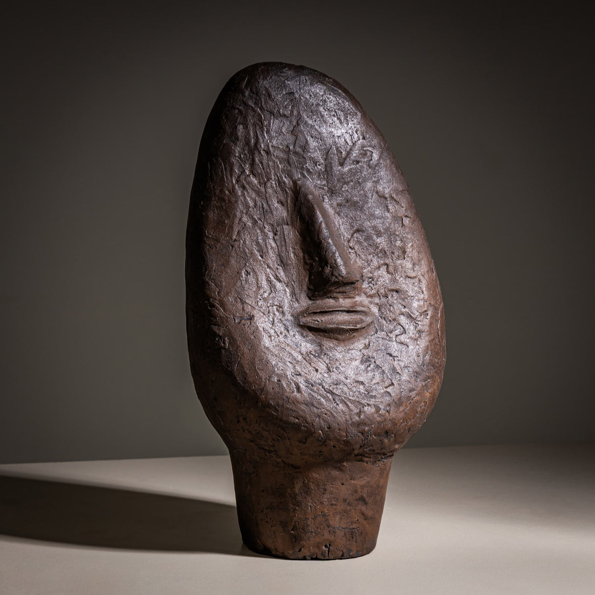 Wilhelm Loth (1920–1993, Darmstadt), „Kopfstudie in Ton (1/55)“, 1955