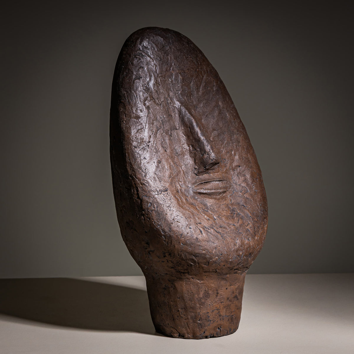 Wilhelm Loth (1920–1993, Darmstadt), „Kopfstudie in Ton (1/55)“, 1955