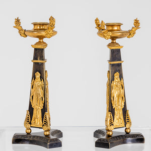 Pair of Empire Candlestick, early 19th Century