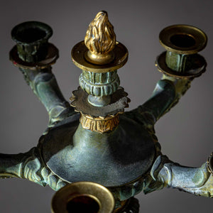 Pair of Bronze Candelabras, 1st Half 19th Century