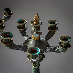 Pair of Bronze Candelabras, 1st Half 19th Century