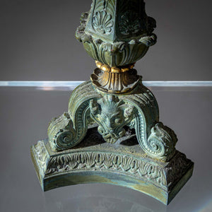 Pair of Bronze Candelabras, 1st Half 19th Century