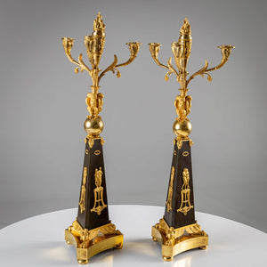 Pair of Empire Girandoles, attributed to Louis-Auguste Hervieu, France, circa 1810