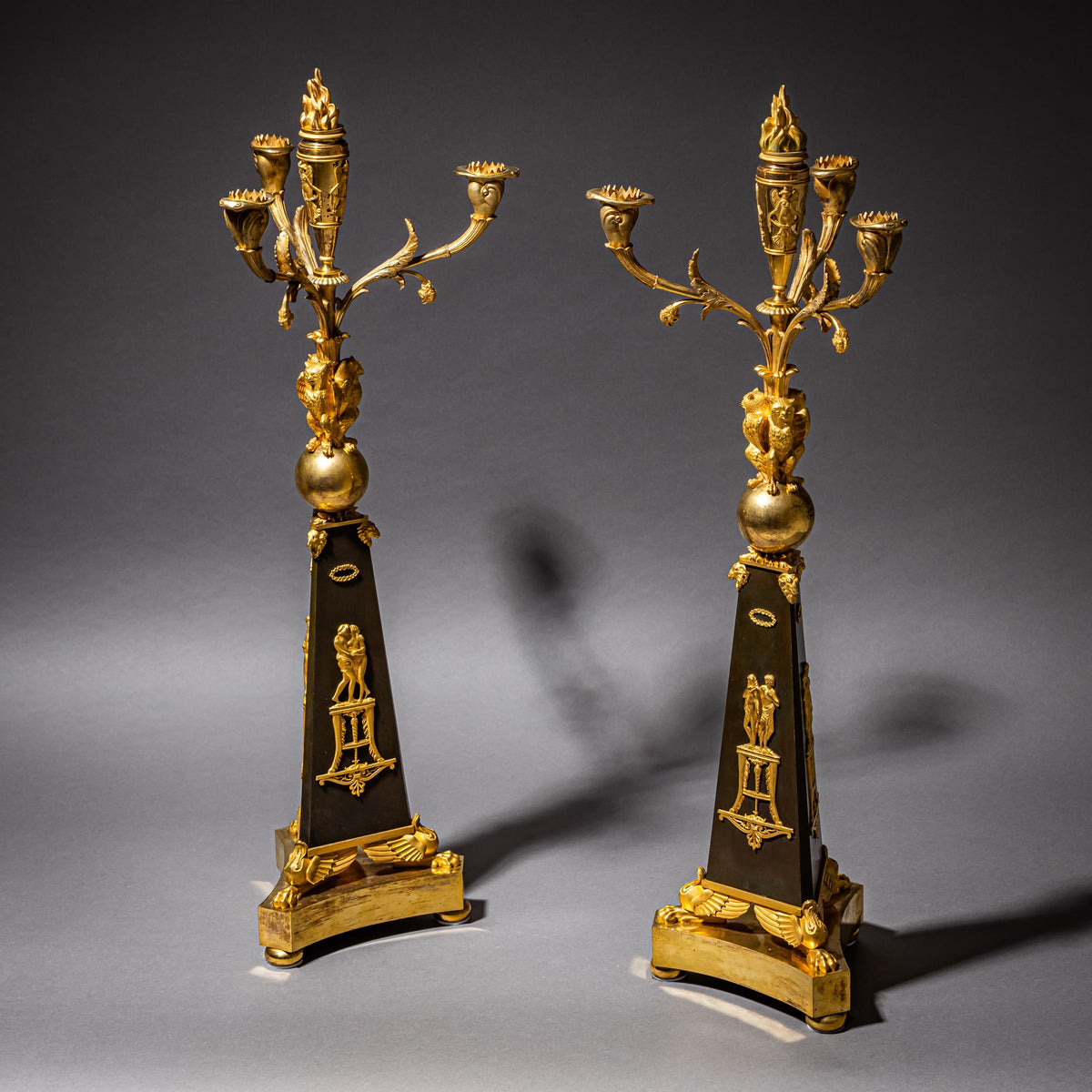 Pair of Empire Girandoles, attributed to Louis-Auguste Hervieu, France, circa 1810