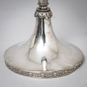 Pair of silver-plated Candlesticks, probably 19th Century